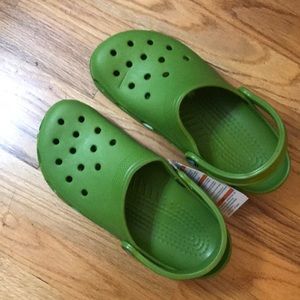 Green crocs, new with tag